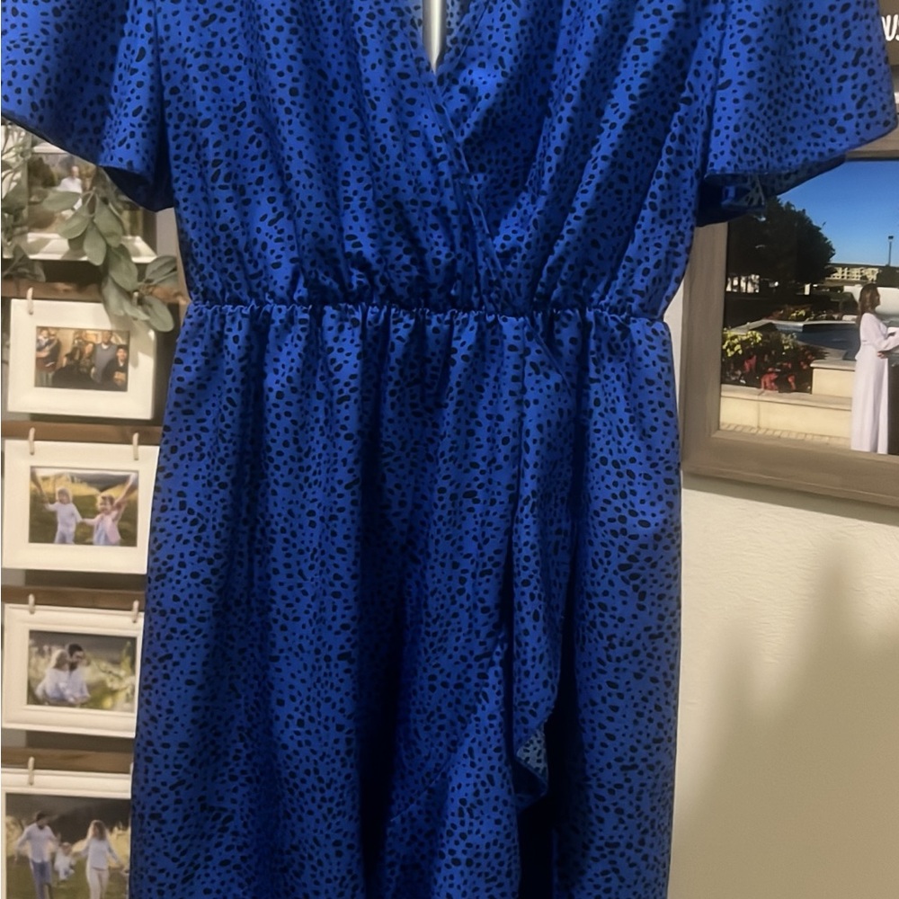 Trend Setter Diva Boutique Blue and Black Midi Dress